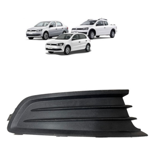 Grade Direita Para-choque Dianteiro Vw Gol Voyage Saveiro G6 Preto Direito