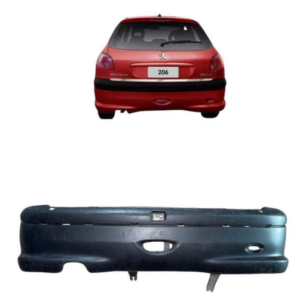 Parachoque Traseiro Peugeot 206 2005 2006 2007 2008  Preto