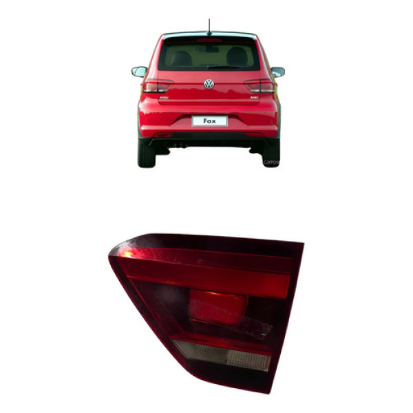 Lanterna Mala Traseira Direito Fume Vw Fox 2015 A 2022 Direito/passageiro Vermelho