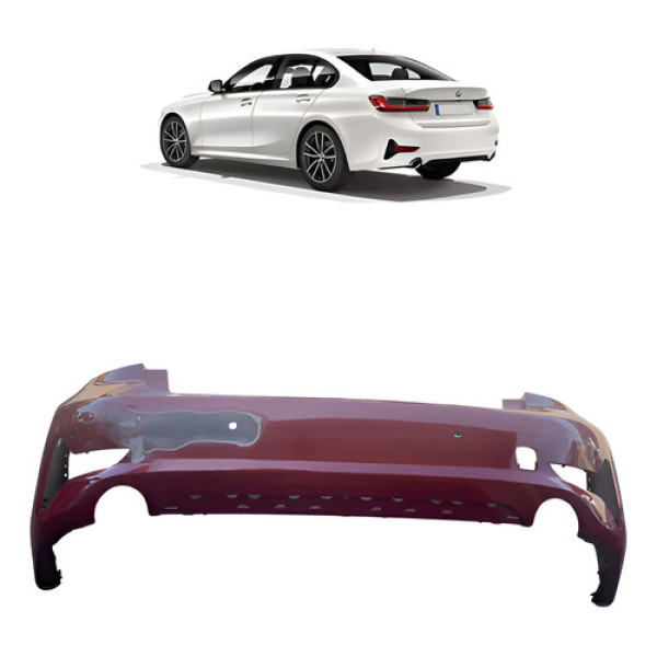 Para-choque Traseiro Bmw 320i 330i Sport Gp 2019 2022 Vermelho