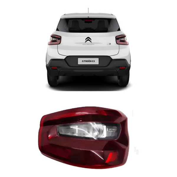 Lanterna Lado Direito Citroen C3 2023 2024 2025 Direito/passageiro Vermelha