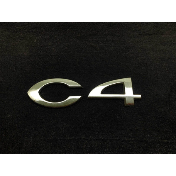 Emblema C4 Capô Traseiro Citroën C4 Hatch 2007/2012