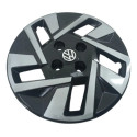 Kit Jogo 4 Calotas Aro 14p Sport Preto/prata T-cross 2025 Preto/ Prata