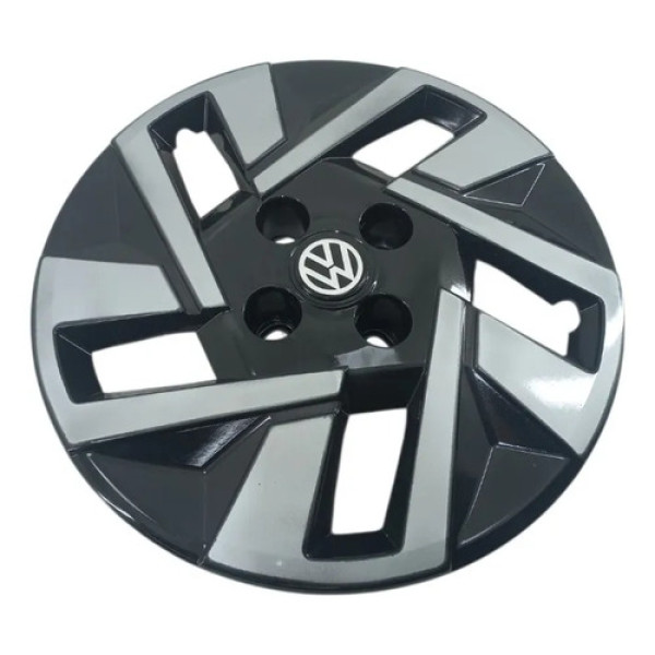 Kit Jogo 4 Calotas Aro 14p Sport Preto/prata T-cross 2025 Preto/ Prata