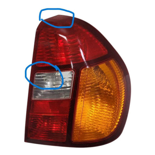 Lanterna Traseira Esquerda Renault Clio 2002 C/detalhe Esquerdo/motorista Vermelho