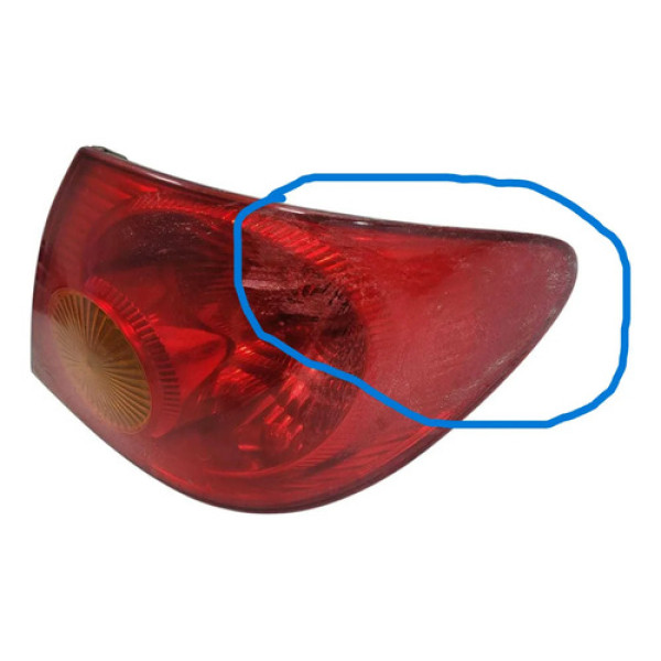 Lanterna Traseira Direita Toyota Corolla 2003 2008 C/detalhe Direito/passageiro Vermelha