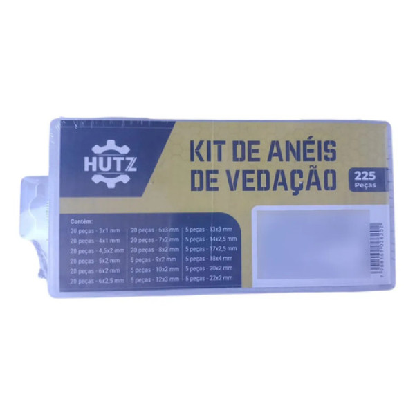 Kit Anel Vedação Borracha Oring Arruela 225 Pçs Hutz Preto Preto