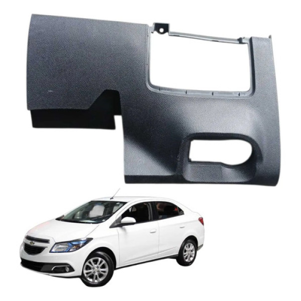 Acabamento Inferior Esquerdo Painel Chevrolet Prisma 2015 Cinza-escuro Listras