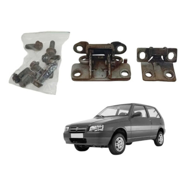 Par Dobradiças Porta Esquerda Fiat Uno 2 Portas 2012