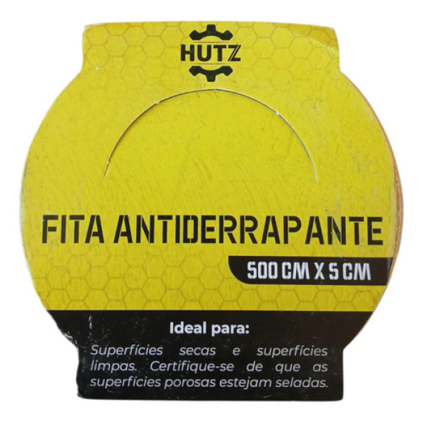 Fita Antiderrapante Adesiva 5mtx5cm Hutz Amarelo