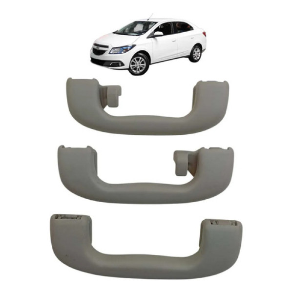 Kit Alças De Teto Chevrolet Prisma 2015 Cinza