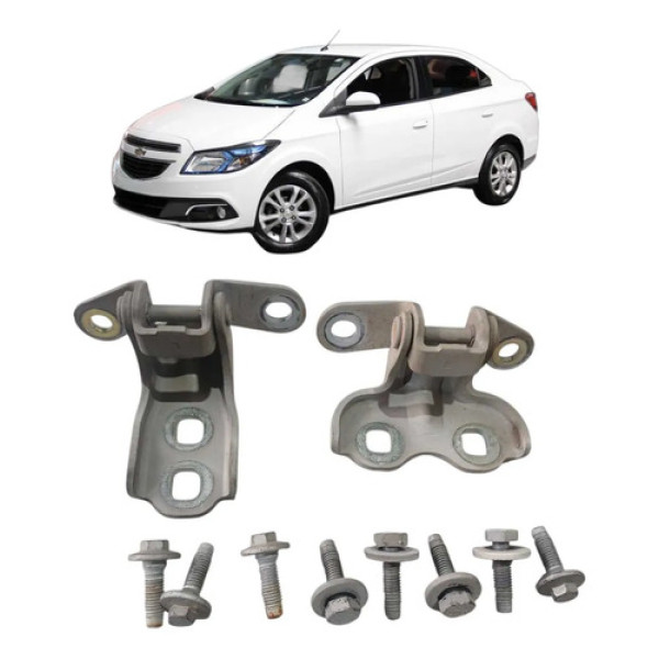 Par Dobradiças Porta Dianteira Esquerda Chevrolet Prisma 15
