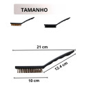 Kit 3 Escovas Com Cerdas Aço Cobre Nylon Hutz Preto Preto