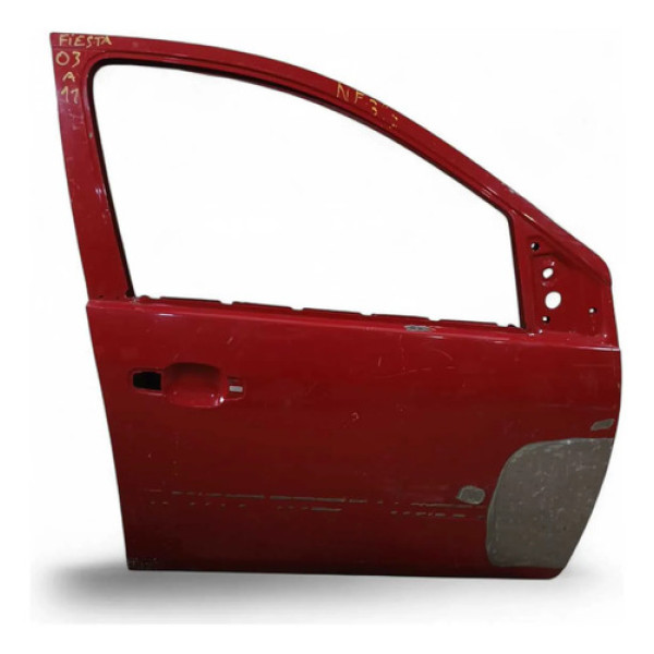 Porta Dianteira Direita Recuperada Ford Fiesta 2003/2011 Dianteira Direita Vermelho
