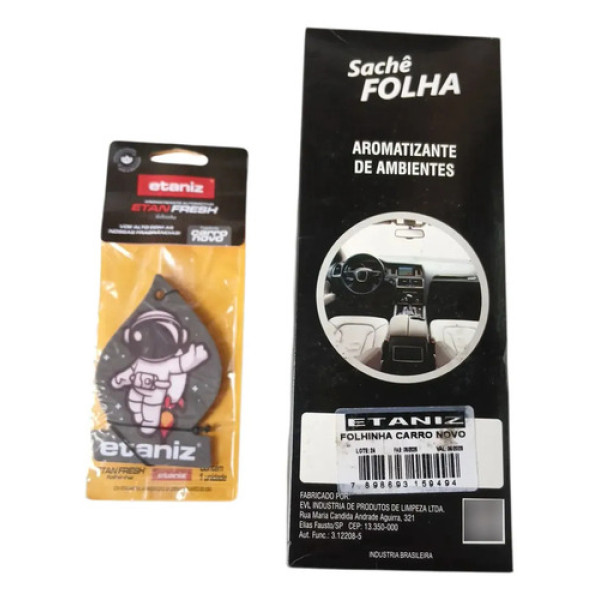 Aromatizante Automotivo Etan Fresh Etaniz - Preto  Preto Carro Novo