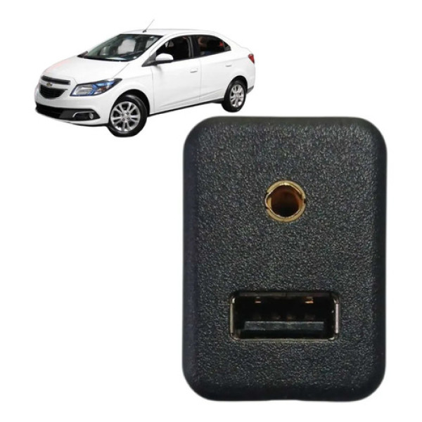 Porta Conector Usb Auxiliar Chevrolet Prisma 2015 Preto