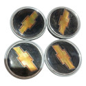 Kit Calotinha Centro De Roda Chevrolet 16mm Preto Preto