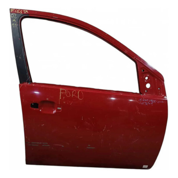 Porta Dianteira Direita Ford Fiesta 2003/2001 Dianteira Direita Vermelho