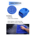 Toalha Secagem Automotiva Azul 40x60 400gsm Azul