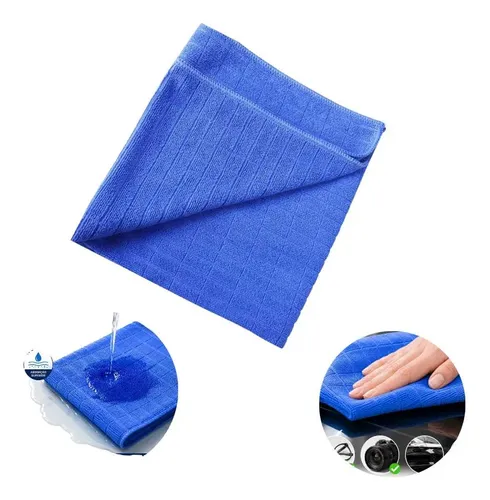 Microfibra Quadriculada Azul 48×60 Cm  260 Gsm Azul-marinho