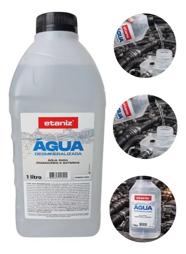 Água Desmineralizada Para Baterias E Radiadores Etaniz 1l  Água
