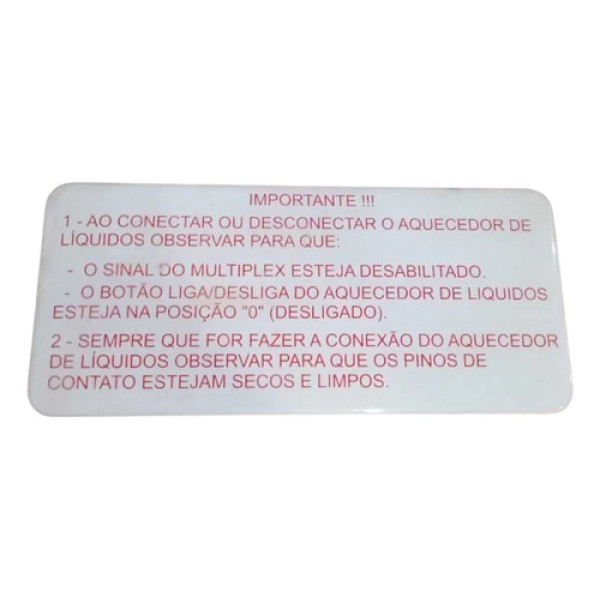 Adesivo Resinado Aviso Sistema Multiplex Onibus 14x6,1cm