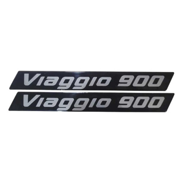 Par Emblema Adesivo Viaggio 900 Marcopolo 46x5,5cm Preto/cinza