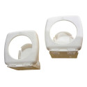 Par Porta Copo Branco   Liso Branco