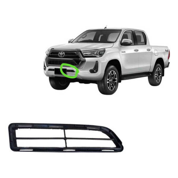 Grade Inferior  Central Para-choque Dianteiro Le Hilux 2022 Preto Fosco