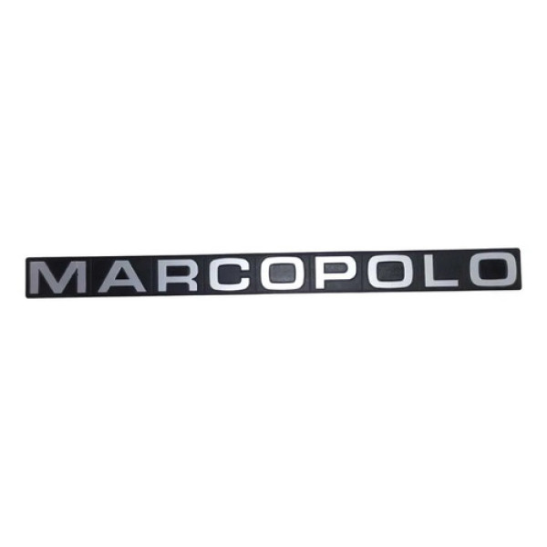 Emblema Marcopolo 50,5 Cm X 4,5 Cm Preto E Cinza