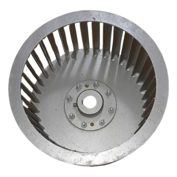 Ventoinha Rotor Turbina Metal 210x140x24 Mm Chaveta 10 Furos
