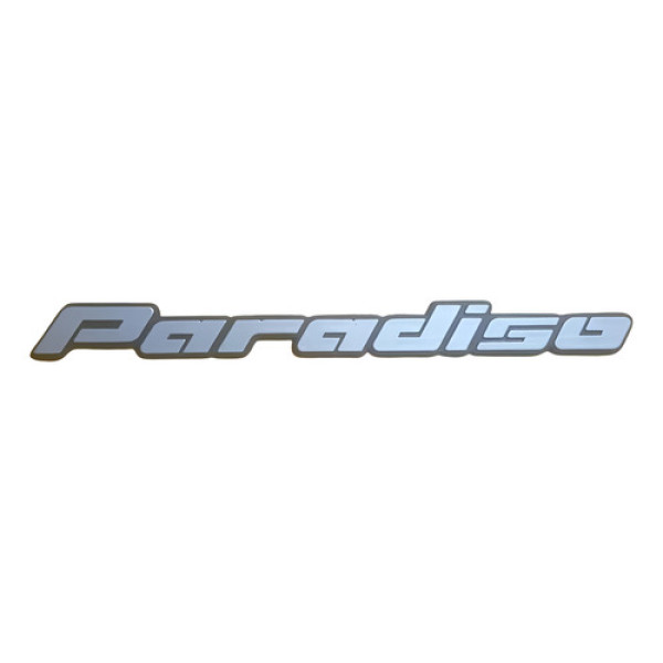 Emblema Externo Paradiso 29,5x2,8 Cm C/marcas Armazenamento  Prata