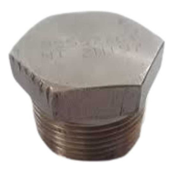 Tampão - Bujão 1polegada Cabeça Sextavada Aço Inox - Npt Prata