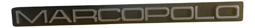 Emblema Painel Marcopolo Viaggio G4 23x2 Cm  Preto E Prata