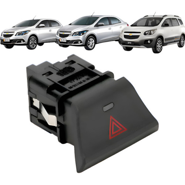 Botão Interruptor Pisca Alerta Chevrolet Agile Montana Onix Preto