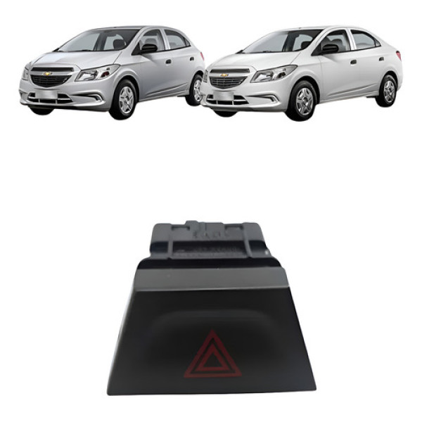 Botão Pisca Alerta Gm Onix Prisma  2013 2014 2015 2016 2020 Preto