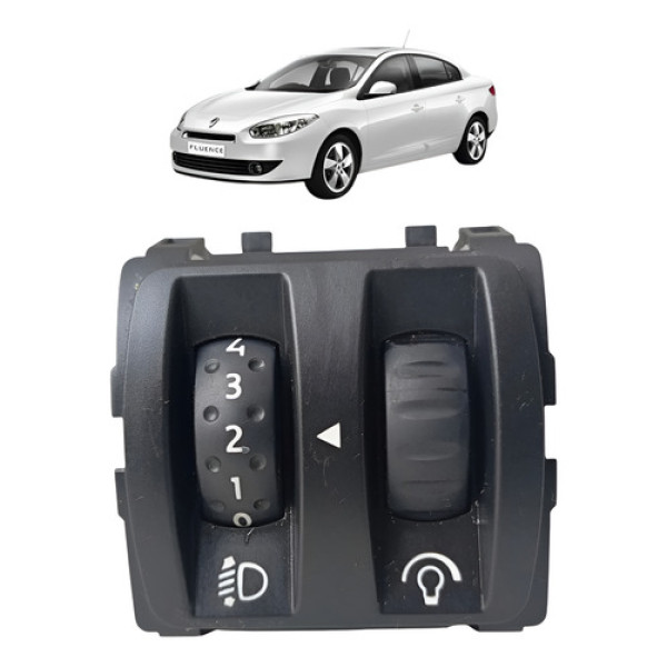 Botão Regulagem Farol Renault Fluence 2011 2012 Preto Preto