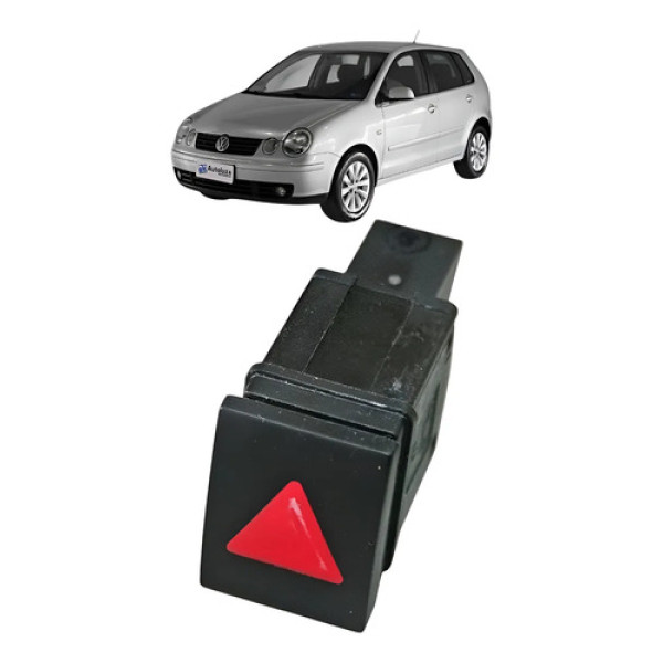 Botão Interruptor Pisca Alerta Volkswagen Polo 2003 2006 Preto Preto