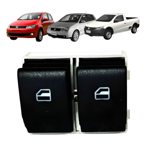 Botão Duplo Vidro Elétrico Vw Fox Gol Polo Saveiro 6q0959858