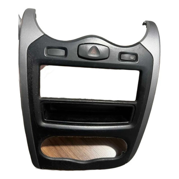 Moldura Acabamento Painel Central Renault Sandero 2013 Preto Liso