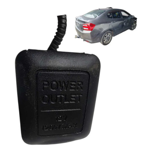 Acendedor Cigarro Honda City 2009 A 2014 Preto