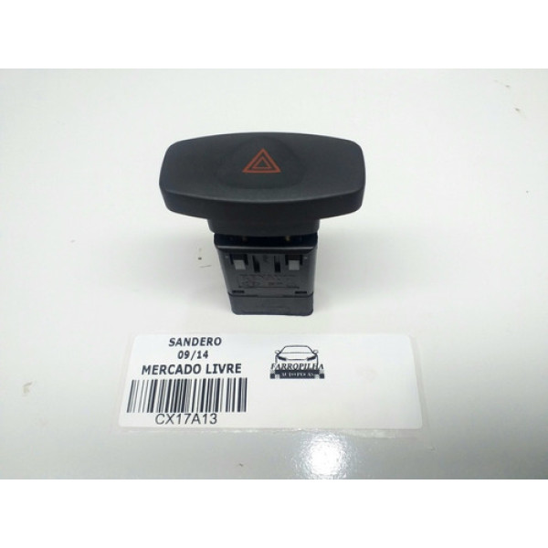 Botão Alerta Renault Sandero 2009/2014 Pn:25177 Preto