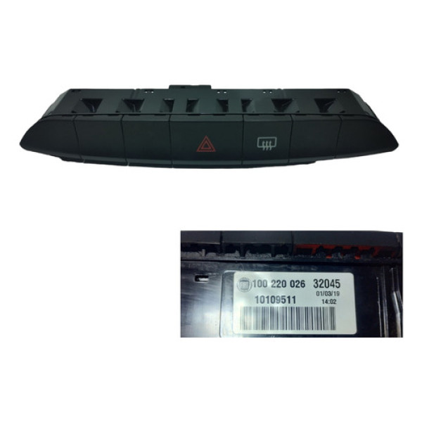 Botão Alerta Fiat Uno Vivace 2016 A 2021 100220026 Original Preto