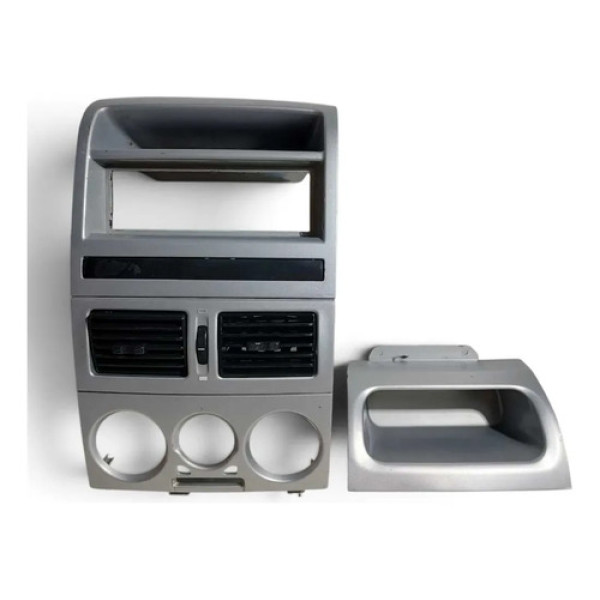Moldura Central Painel Fiat Palio Siena Strada 2006-2012 Prateado