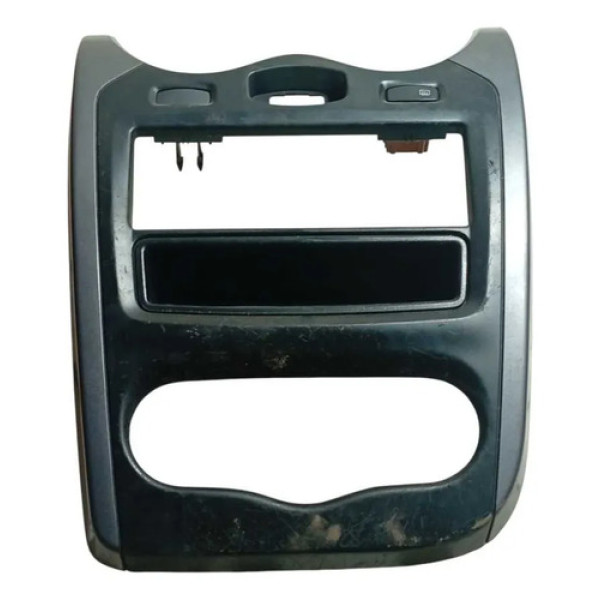 Moldura Central Rádio Renault Logan 2008-2013 Cinza