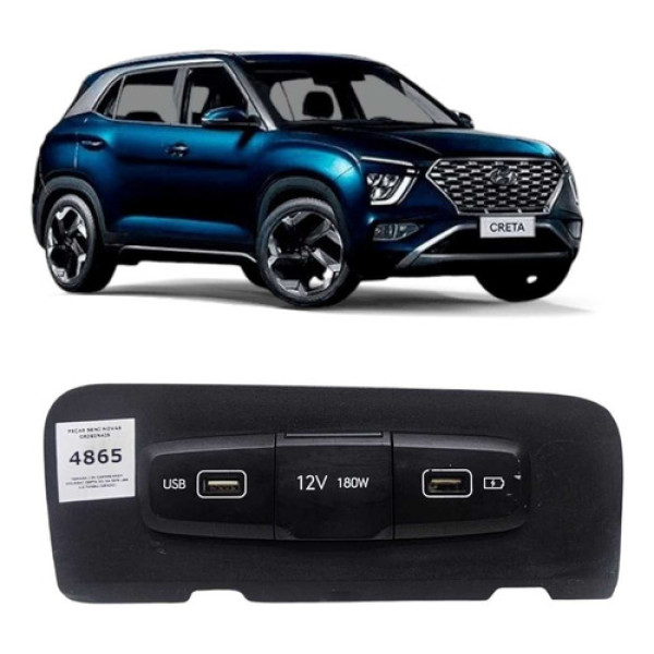 *tomada 12v Carregador Hyundai Creta 22/24 Com Usb 1.0 Turbo