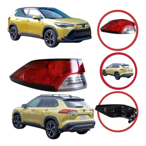 *lanterna Esquerda Toyota Corolla Cross 2022 A 2023 Sem Led Esquerdo/motorista Vermelho