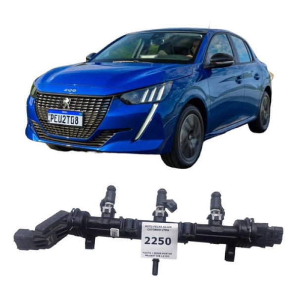 Flauta + Bicos Injetor Peugeot 208 1.0 3cc 