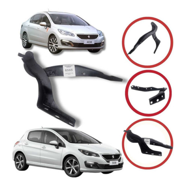 Dobradiça Braço Direita Capô Peugeot 308 408  2011 A 2019
