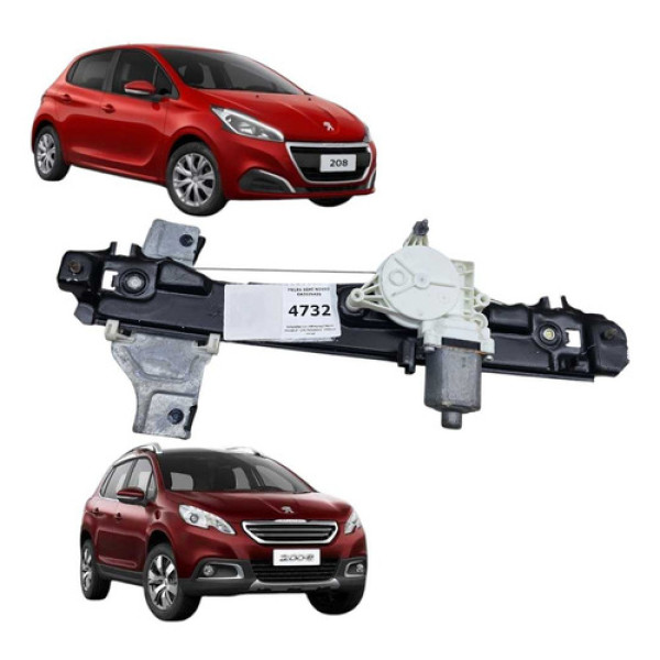 *máquina Do Vidro Traseiro Direito Peugeot 208 2013 A 2020